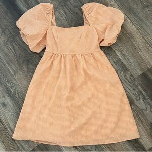 And Now This Mini Babydoll Dress Peach Puff Sleeves women’s size small